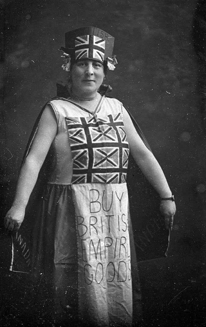 Bertha In Patriotic Fancy Dress For A Ball, C.1919.