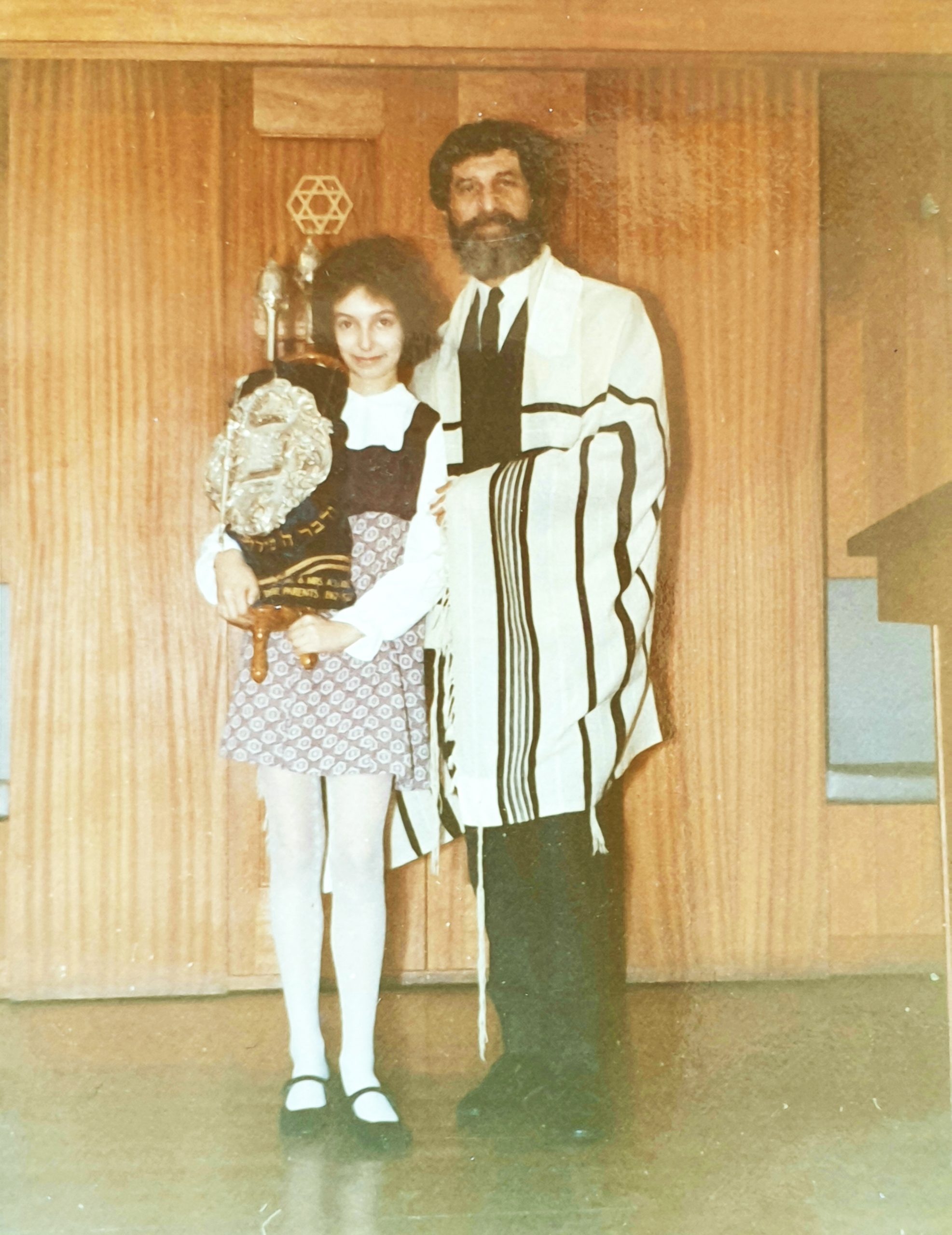 Clem Aged 12 Holding A Torah Scroll In Southgate And District Reform Synagogue Where Her Father Was Rabbi.