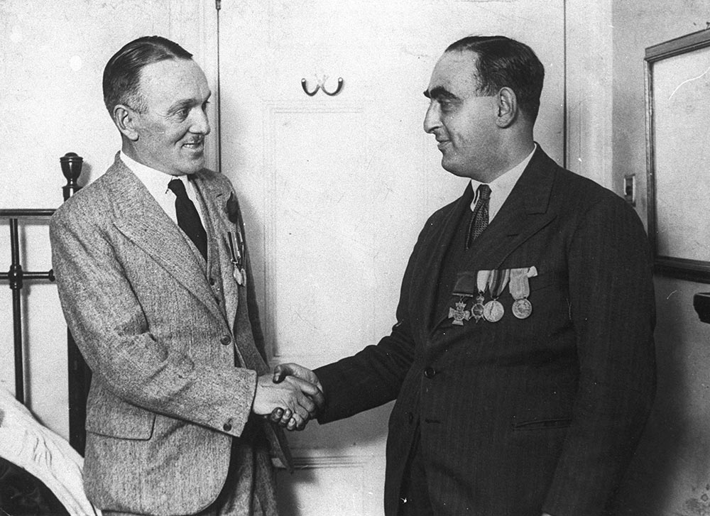 Jack White Shaking Hands With Captain Patterson, 1928.
